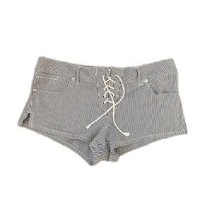 Billabong Stripped Lace-Up Women’s Shorts - Blue & White Size M